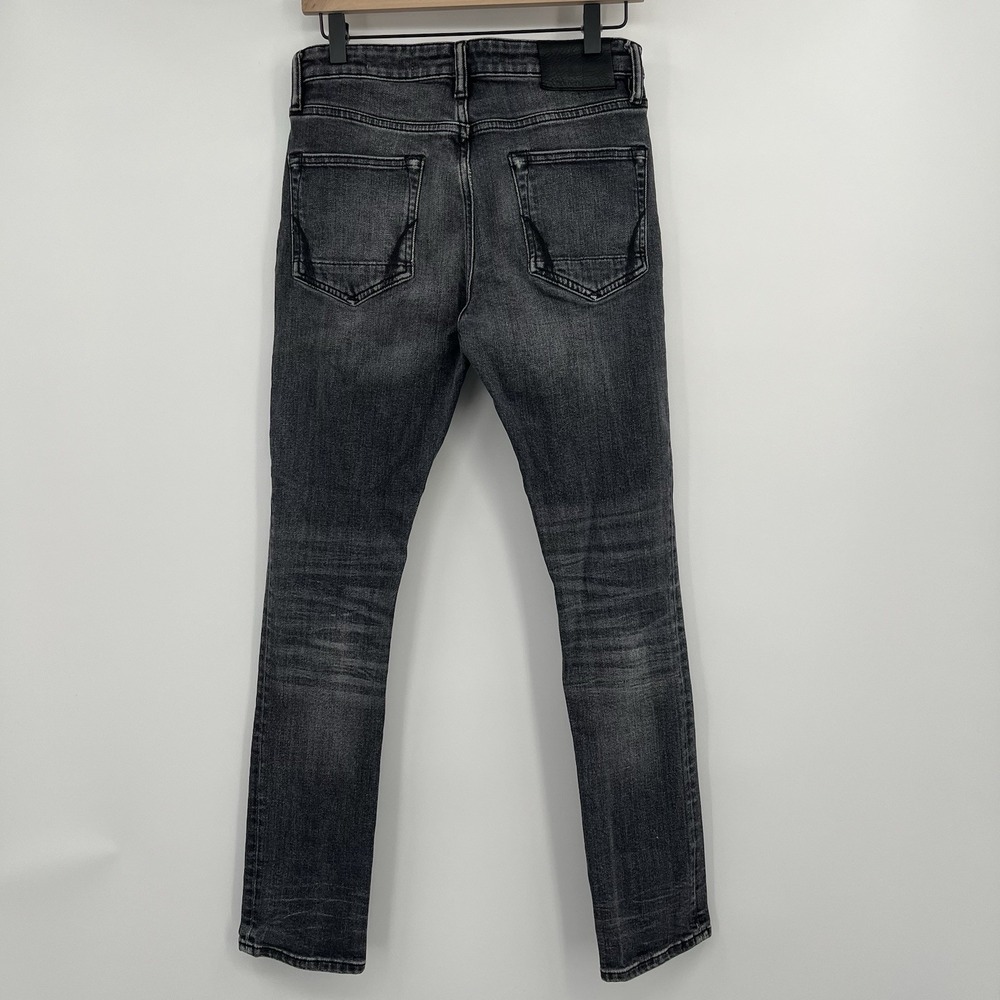 Allsaints Jean Men 30x30 Gray Cigarette Skinny Fit Button Fly Stretch Denim Goth - Picture 7 of 10